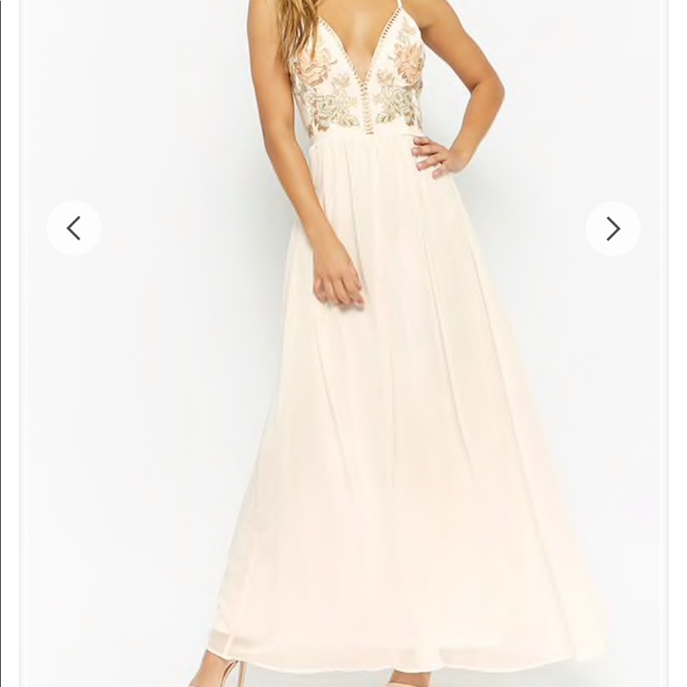Metallic embroidered maxi dress